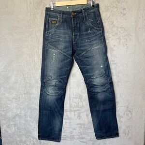 G-Star RAW Jeans Mens 5620 3D Dimension Tapered Denim‎ Biker Moto Blue 29x32